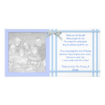 Blue Baby Shower Thank You Card from baby boy Picture Card