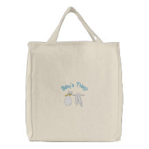 Blue Baby's Things Embroidered Bag