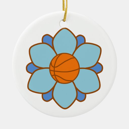 Blue Basketball Girl Christmas Tree Ornaments