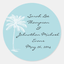 Blue Beach Getaway Wedding Seals/Stckers Stickers