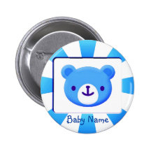 Blue Bear Baby Button