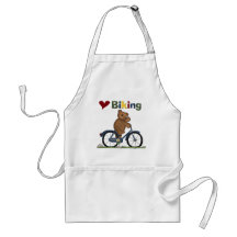 Blue Bicycle I Love Biking Tshirts and Gifts Aprons