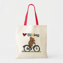 Blue Bicycle I Love Biking Tshirts and Gifts Tote Bag