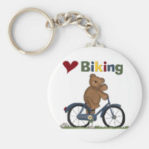 Blue Bicycle I Love Biking Tshirts and Gifts Key Chain