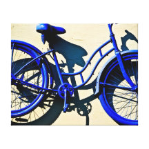 Blue Bike Stretched Canvas Prints