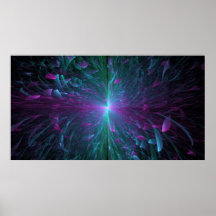 Blue Binary Flower, Joseph Maas Poster