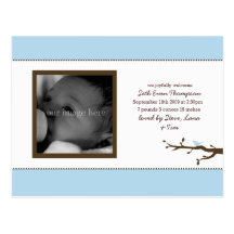 Blue Bird Baby Announcement Post Cards