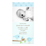 Blue Birds Birth Announcement Personalised Photo Card