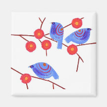 Blue birds refrigerator magnet