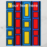 Blue black and red rectangle design personalised flyer