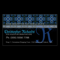 Blue+Black Mediaeval Tapestry Gothic Business Card business cards