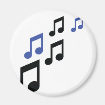 blue black music notes refrigerator magnets