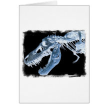 Blue & Black T-Rex X-Ray Bones Photo Greeting Cards