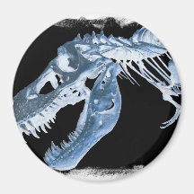 Blue & Black T-Rex X-Ray Bones Photo Fridge Magnets