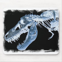 Blue & Black T-Rex X-Ray Bones Photo Mouse Pad