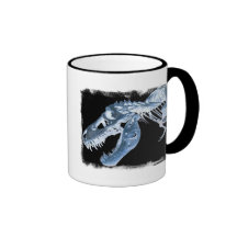 Blue & Black T-Rex X-Ray Bones Photo Mugs