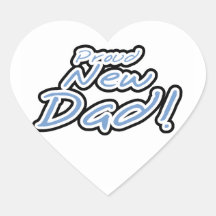 Blue/Black Text Proud New Dad Gifts Sticker