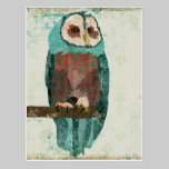 Blue Blush Owl Postcard postcards