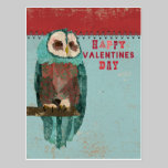 Blue Blush Owl Valentines Day Postcard postcards