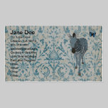Blue Boho Zebra & Butterfly Business Cards business cards