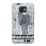 Blue Boho Zebra & Butterfly Grunge Damask Case Samsung Galaxy S2 Case
