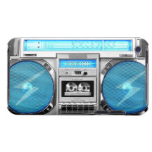 Blue boombox barely there iPod cover