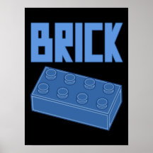 Blue Brick by Customize My Minifig Poster