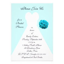 Blue Bridal Shower Invitation -- Wedding Gown invitations
