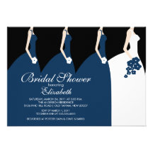 Blue Bride Bridesmaids Bridal Shower Invitation