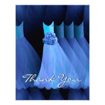 Blue  Bridesmaid Dresses Thank You Invitations
