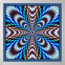 Blue Brown Green Vibrations Posters