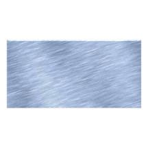 Blue Brushed Metal Textured Customised Photo Card