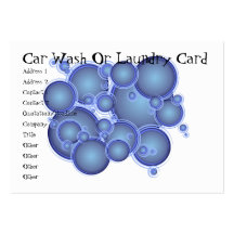 Blue Bubbles Car Wash Or Laundry Card Business Card