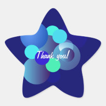 Blue Bubbles Thank you Sticker