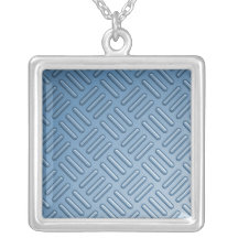 Blue Bumped Metal Textured Pendant
