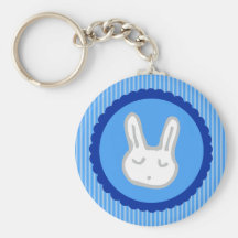 Blue Bunny Baby Shower Keychain Favors