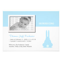 Blue Bunny Birth Announcement