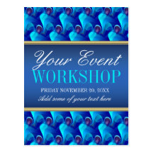 Blue Business Workshop Party Invitation template Post Card