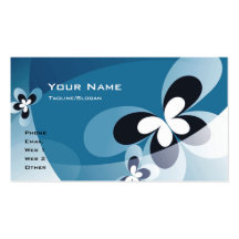 Blue Butterflies Business Card Template