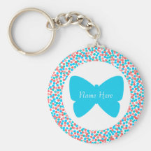 Blue Butterfly Dots Keychain - Template