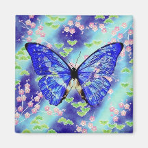 Blue Butterfly Fridge Magnets