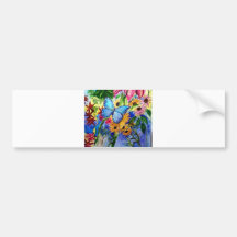 Blue Butterfly Garden Bumper Stickers