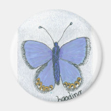 Blue butterfly refrigerator magnet