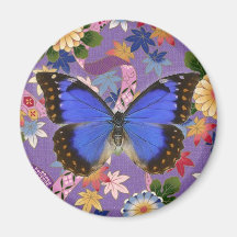 Blue Butterfly Refrigerator Magnets