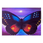 Blue Butterfly Sunset Painting - Multi Greeting Cards