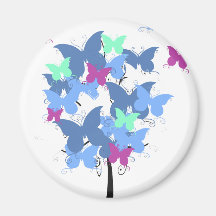 Blue Butterfly Tree Magnets