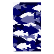 Blue Camo Bass Fishing Business Card Templates