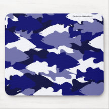 Blue Camo Bass Fishing Mousepad