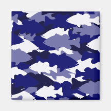 Blue Camo Bass Fishing Refrigerator Magnet