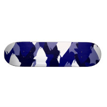 Blue Camo Bass Fishing Skateboard